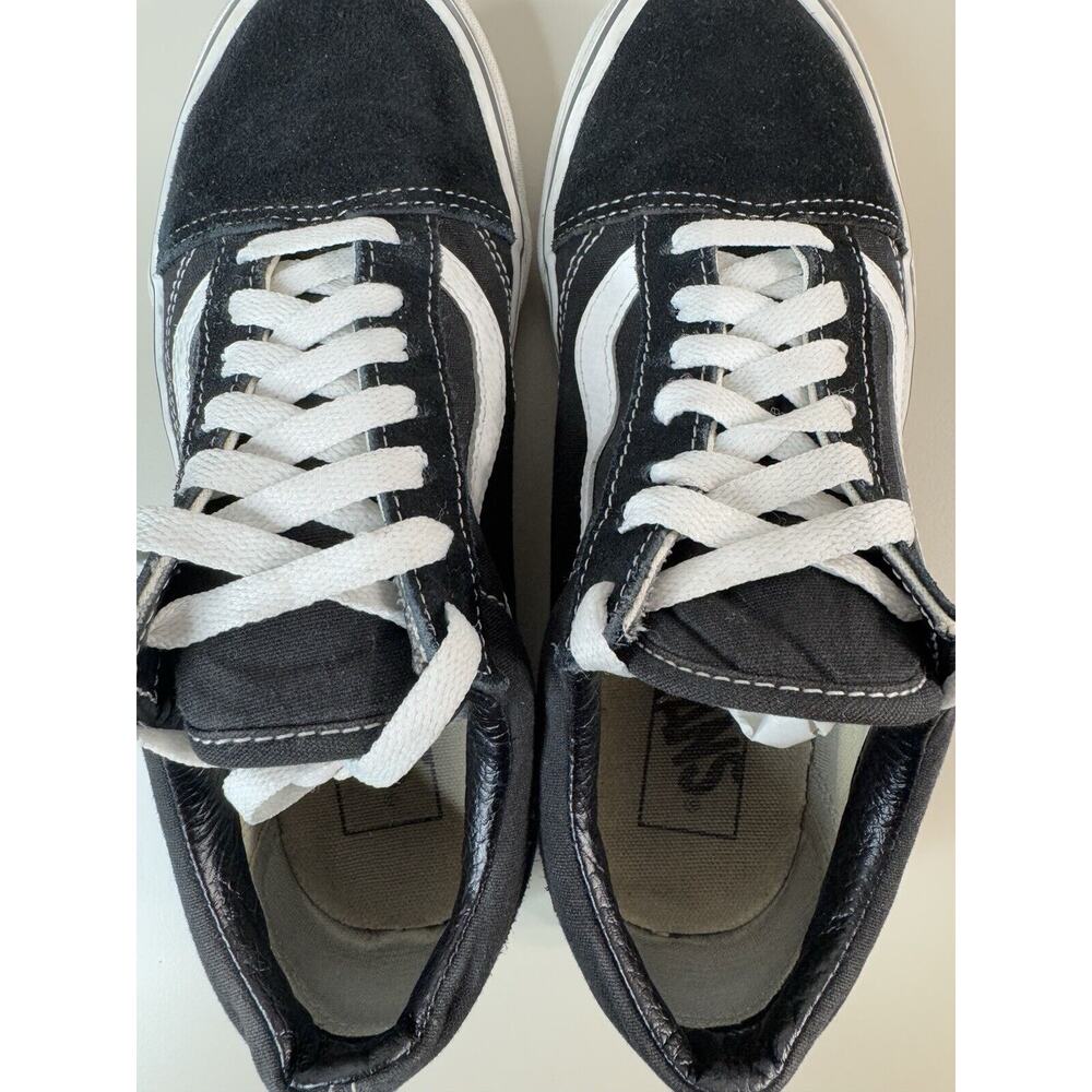 Vans Old Skool Lace Ups Shoes 6 M 7.5 W Black Suede Thrashed Rock WornIn Classic - Picture 10 of 14